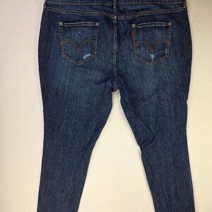 Levi's Size 20M Womens 32 Inch Inseam 542 Skinny Blue Denim 5 Pocket Logo Jeans